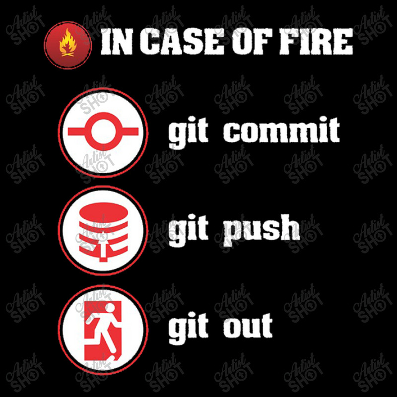 In Case Of Fire Git Commit Git Push Git Out Men's Long Sleeve Pajama Set by anneevans358 | Artistshot