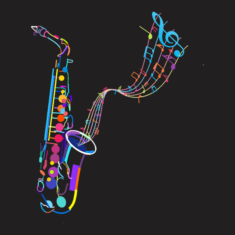 Saxophone T  Shirt Saxophone   Saxophone And Musical Notes T  Shirt (1 T-Shirt by darrengorczany780 | Artistshot