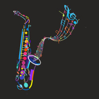 Saxophone T  Shirt Saxophone   Saxophone And Musical Notes T  Shirt (1 Ladies Fitted T-shirt | Artistshot