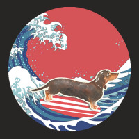 Dachshund T  Shirt Black & Tan Dachshund Gifts   Ocean Waves Surfing B Ladies Fitted T-shirt | Artistshot