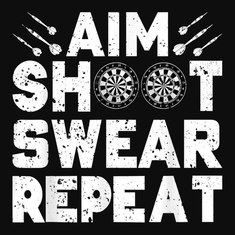 Darts Aim Shoot Swear Repeat Dartboard Funny Dart Player T Shirt Crop Top by holly434 | Artistshot