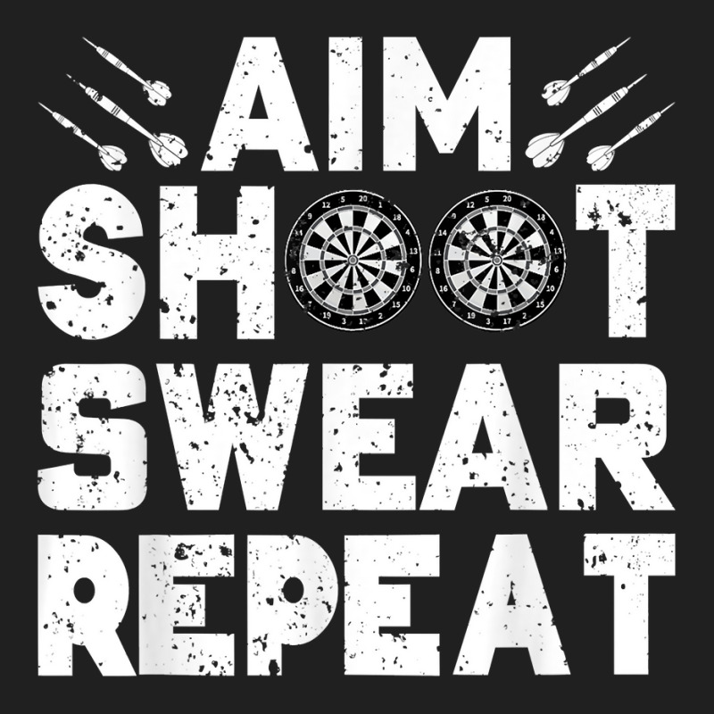 Darts Aim Shoot Swear Repeat Dartboard Funny Dart Player T Shirt Ladies Polo Shirt by holly434 | Artistshot