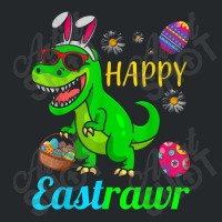 Happy Eastrawr Dinosaur With Bunny Ears And Eggs Basket Crewneck Sweatshirt | Artistshot