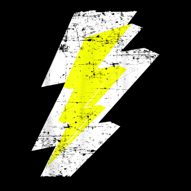 Lightning Bolt Distressed Tshirt White Yellow Graphic Print Adjustable Cap by sosieclaton | Artistshot