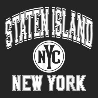 Staten Island New York Nyc Varsity Style Pink W White Print T Shirt Unisex Hoodie | Artistshot