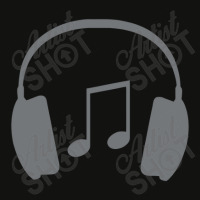 Headphones With Music Note Scorecard Crop Tee | Artistshot