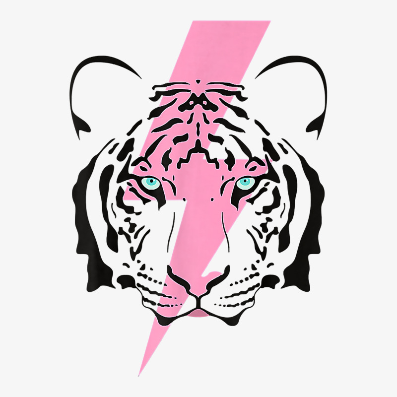 Tiger And Hot Pink Lightning Bolt T Shirt Ladies Fitted T-Shirt by ZaraeTrullinger | Artistshot