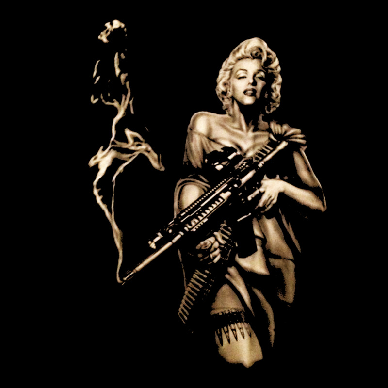 Marilyn Monroe Machine Gun Gangster 100% Cotton V-Neck Tee by nbobatiga | Artistshot