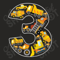 Kids 3rd Birthday Bulldozer Truck Excavator 3 Year Old Boy Kids T Shir Ladies Fitted T-shirt | Artistshot