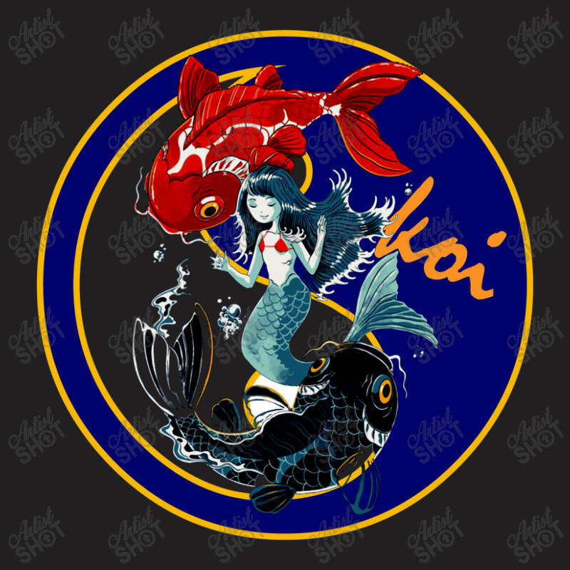 Oriental Beauty Koi & Feng Shui T-shirt | Artistshot