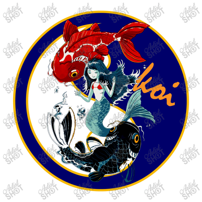 Oriental Beauty Koi & Feng Shui Sticker | Artistshot