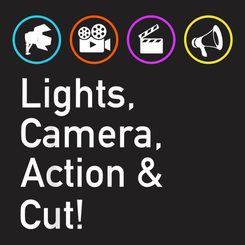 Lights Camera Action & Cut Funny Film Tv Crew Director T Shirt T-shirt | Artistshot