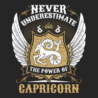 Never Underestimate The Power Of Capricorn Ladies Fitted T-shirt | Artistshot