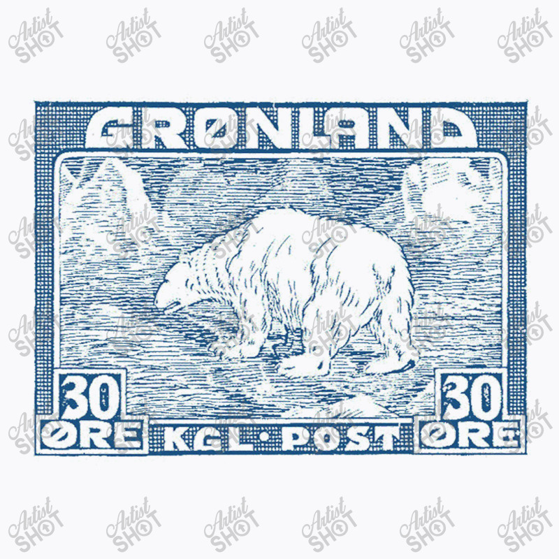 Vintage Greenland Polar Bear Postage Stamp Design T-shirt | Artistshot