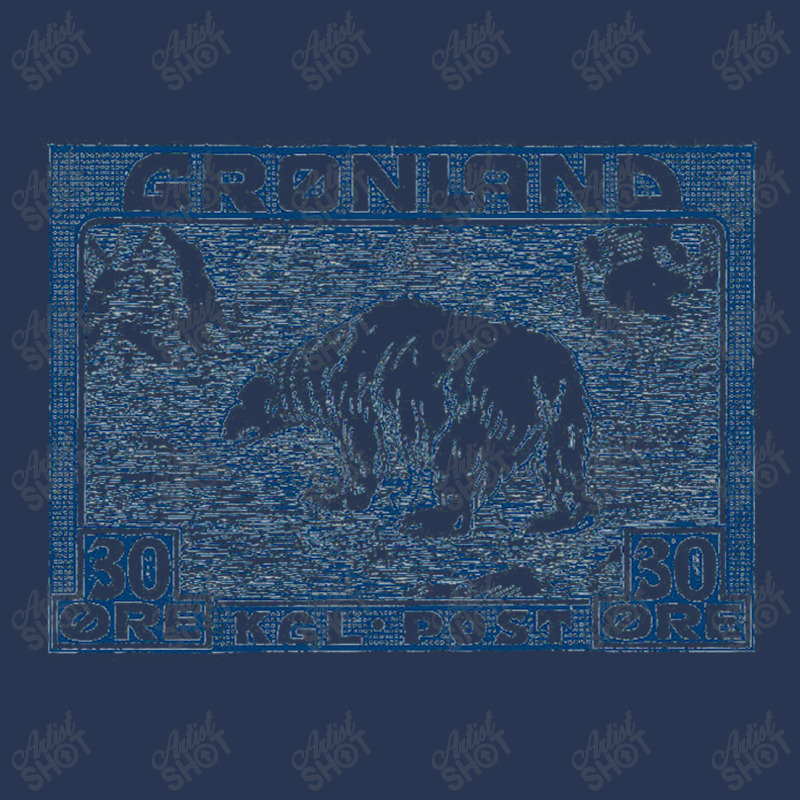 Vintage Greenland Polar Bear Postage Stamp Design Men Denim Jacket | Artistshot