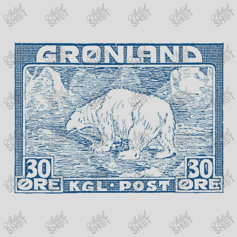 Vintage Greenland Polar Bear Postage Stamp Design Men's Polo Shirt | Artistshot