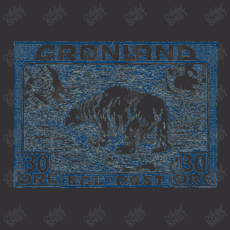 Vintage Greenland Polar Bear Postage Stamp Design Vintage Hoodie And Short Set | Artistshot