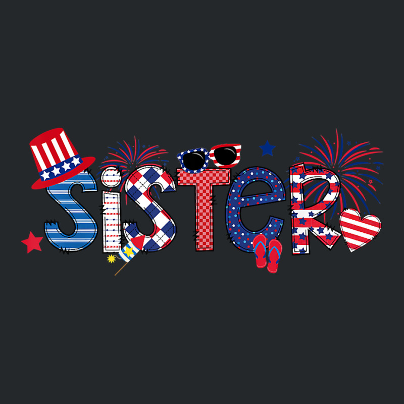 America Sister Flip Flops And Fireworks Sister 4th Of July T Shirt Crewneck Sweatshirt | Artistshot