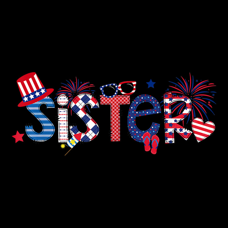 America Sister Flip Flops And Fireworks Sister 4th Of July T Shirt Lightweight Hoodie | Artistshot