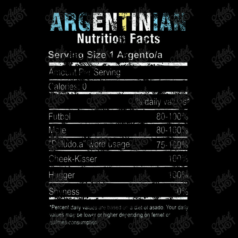 Funny Argentinian Nutrition Facts Argentina Argentine People Adjustable Cap | Artistshot