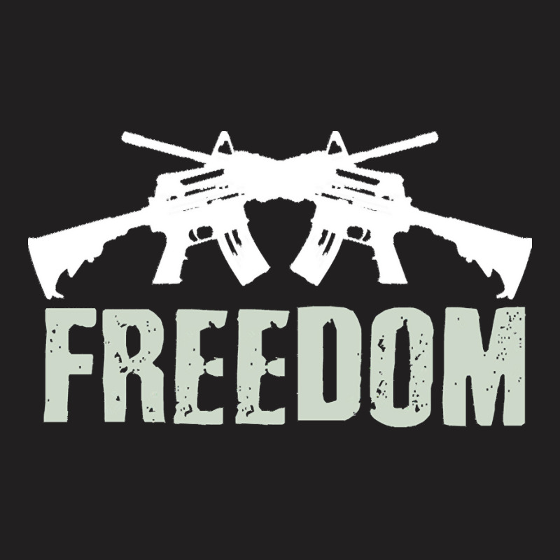 Independence Day T  Shirt Freedom Crossed M4 A1 Machine Guns For Veter T-shirt | Artistshot