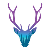 Deer With Night Forest Silhouette V-neck Tee | Artistshot