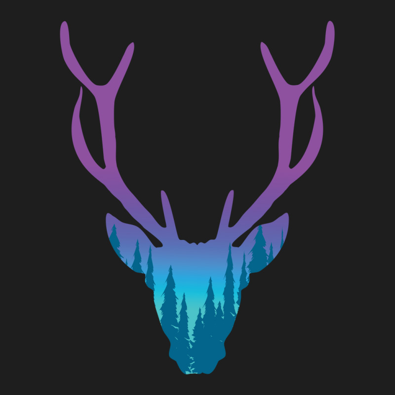 Deer With Night Forest Silhouette Classic T-shirt | Artistshot