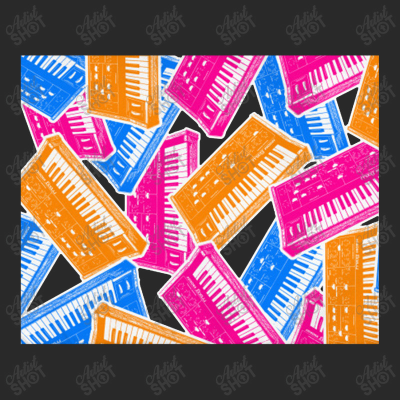 Analog Synthesizer Repeat Pattern Collage Artwork Design Printed Hat | Artistshot