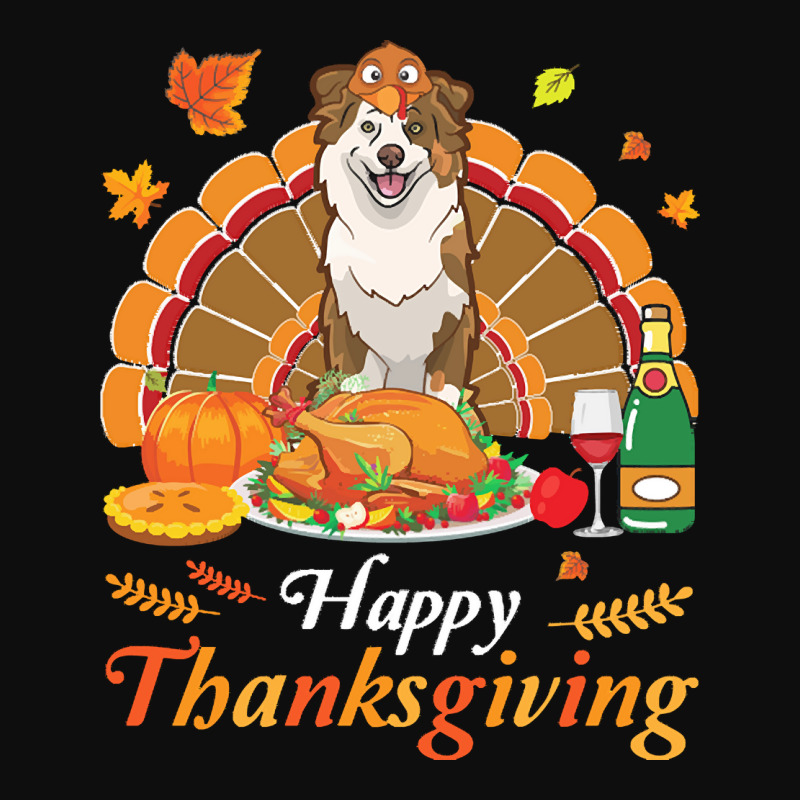 Australian Shepherd Thanksgiving Xmas T  Shirt Australian Shepherd Tur Crop Top by braynor940 | Artistshot