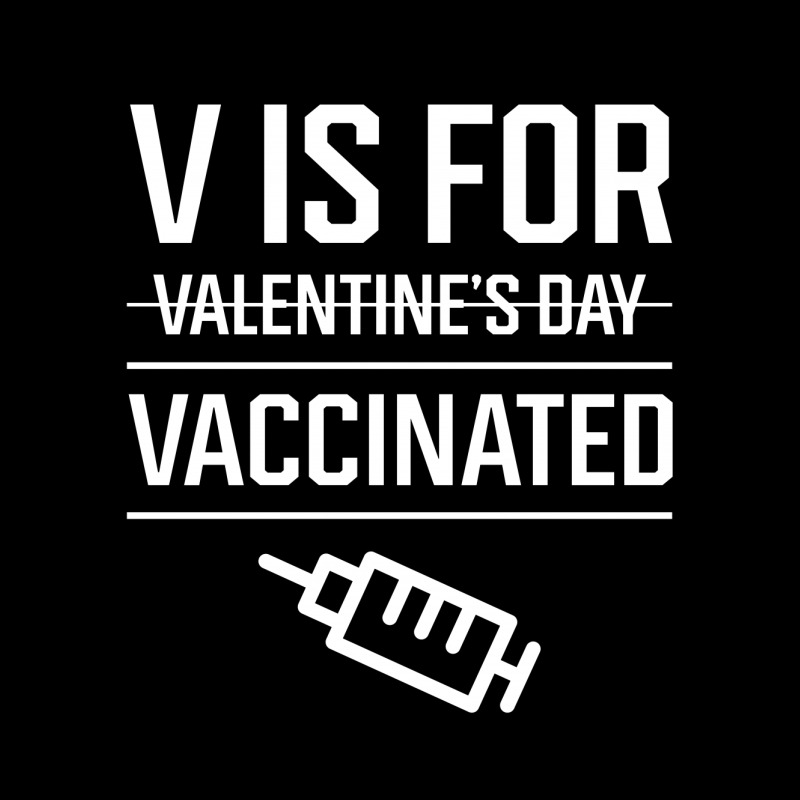 V Is For Vaccinated, Funny Valentine’s Day - Pro Vaccination Gift Cropped Sweater by Diogo Calheiros | Artistshot