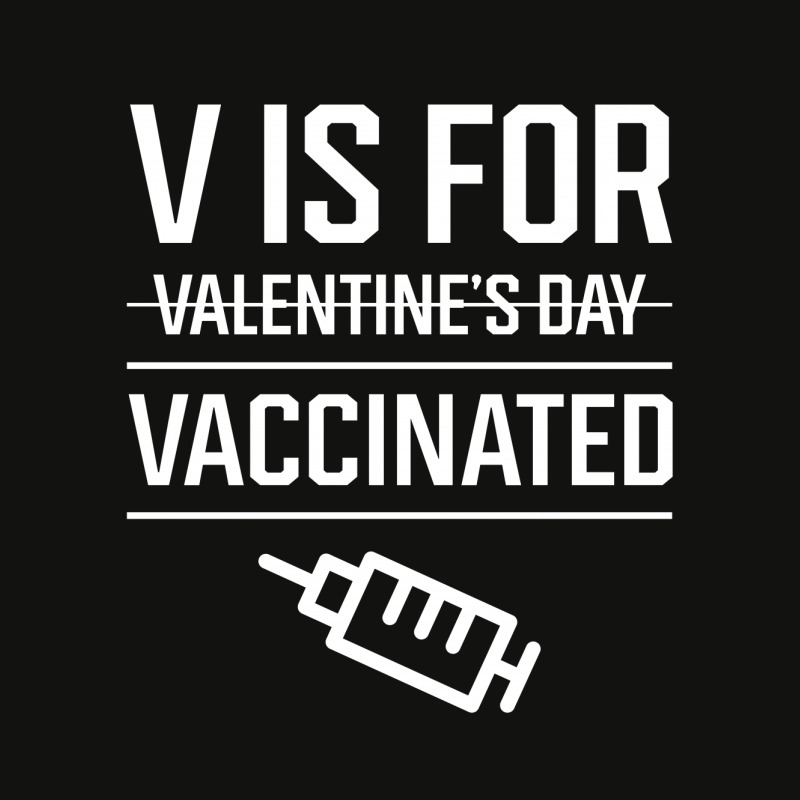 V Is For Vaccinated, Funny Valentine’s Day - Pro Vaccination Gift Scorecard Crop Tee by Diogo Calheiros | Artistshot