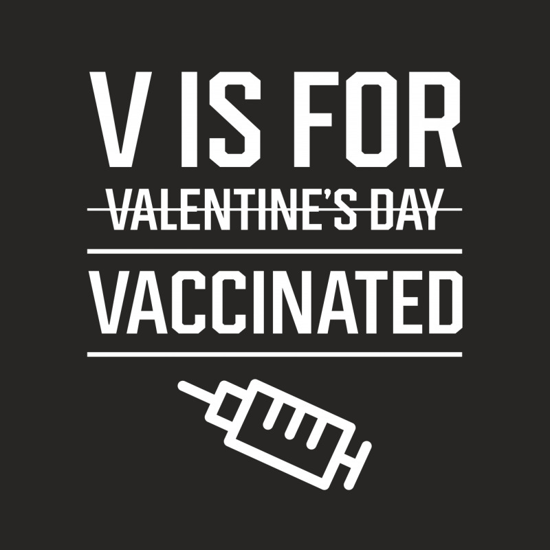 V Is For Vaccinated, Funny Valentine’s Day - Pro Vaccination Gift Ladies Fitted T-Shirt by Diogo Calheiros | Artistshot