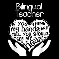 Bilingual Teacher T Shirt Heart Hands School Team Group Gift Adjustable Cap | Artistshot