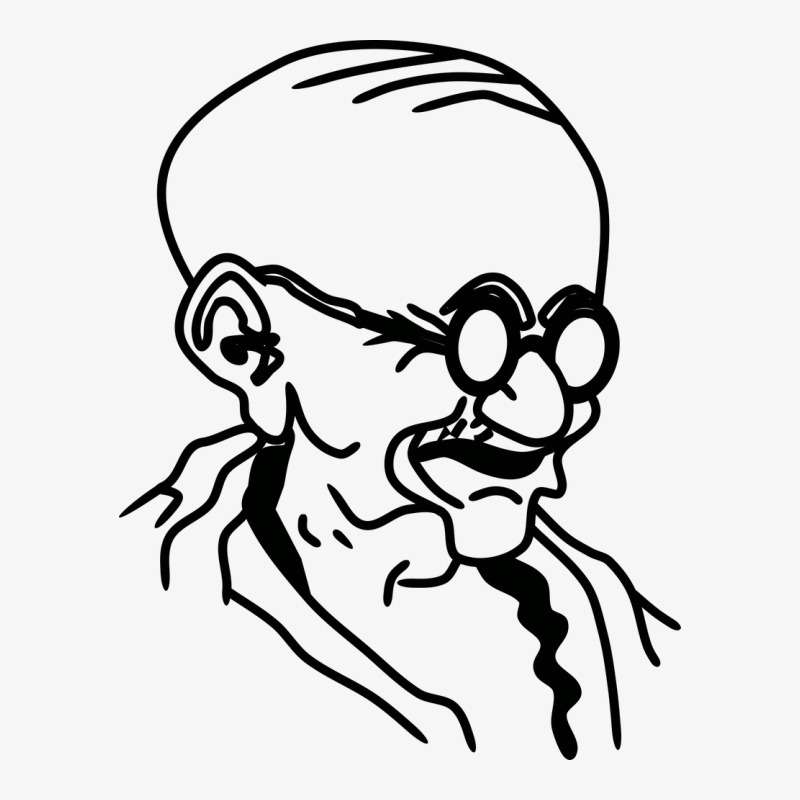 Illustration Of Gandhi Jayanti's Monochrome Vector Face Ladies Fitted T-shirt | Artistshot