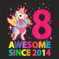 Awesome Since 2014 Unicorn Girls 8th Birthday Eight Years T Shirt Ladies Fitted T-shirt | Artistshot