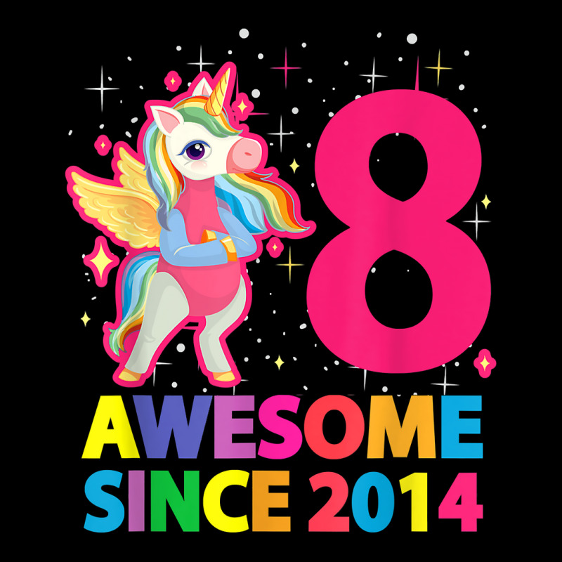 Awesome Since 2014 Unicorn Girls 8th Birthday Eight Years T Shirt Women's V-Neck T-Shirt by AshleyPenez | Artistshot