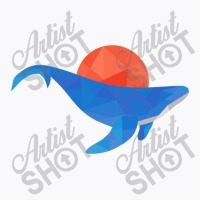 Geometric Blue Whale With Red Sun T-shirt | Artistshot