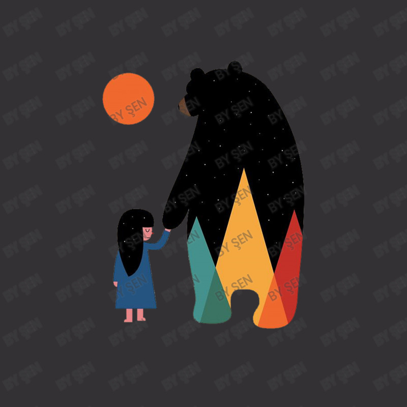 Little Girl And Cute Bear Cartoon Art Vintage Short | Artistshot