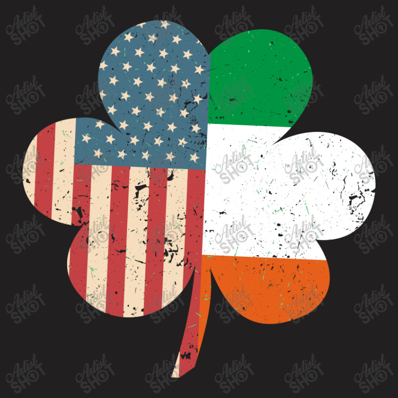 St. Patrick's Day Ireland And American Usa Flag Clover Funny T-shirt | Artistshot