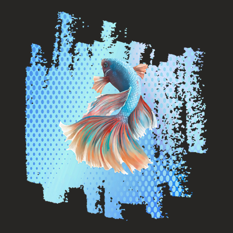 Beta Fish T  Shirt Beta Fish Blue With Rainbow Tail On Blue T  Shirt Ladies Fitted T-shirt | Artistshot