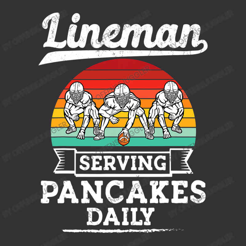 Football Lineman Serving Pancakes Daily Offensive Lineman 39 Vintage Hoodie And Short Set | Artistshot