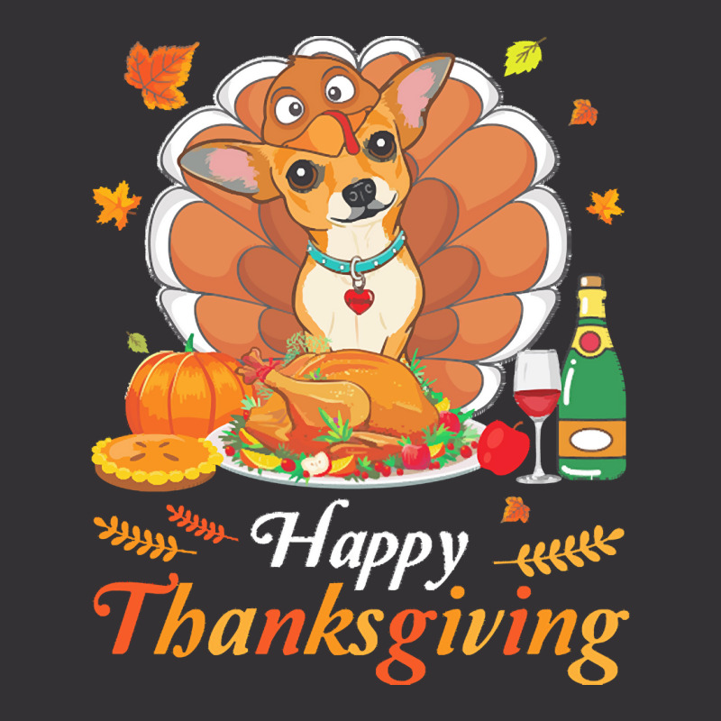 Chihuahua Happy Thanksgiving Christmas T  Shirt Chihuahua Turkey Costu Vintage Hoodie And Short Set | Artistshot