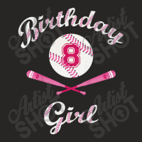 Kids 8th Eighth 8 Eight Year Happy Birthday Girl Softball Ladies Fitted T-shirt | Artistshot