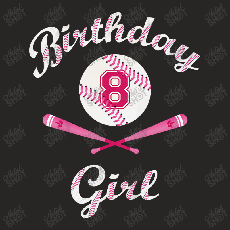 Kids 8th Eighth 8 Eight Year Happy Birthday Girl Softball Ladies Fitted T-Shirt by suvukana | Artistshot