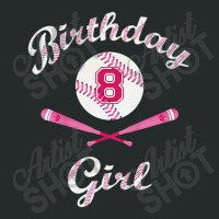 Kids 8th Eighth 8 Eight Year Happy Birthday Girl Softball Women's Triblend Scoop T-shirt | Artistshot