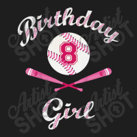 Kids 8th Eighth 8 Eight Year Happy Birthday Girl Softball Classic T-shirt | Artistshot