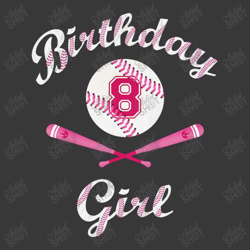 Kids 8th Eighth 8 Eight Year Happy Birthday Girl Softball Ladies Curvy T-Shirt by suvukana | Artistshot