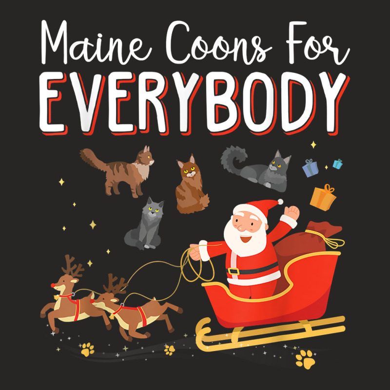 Maine Coons For Everybody Santa Christmas T Shirt Ladies Fitted T-Shirt by MoczoTenleigh | Artistshot