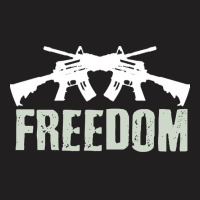 Independence Day T  Shirt Freedom Crossed M4 A1 Machine Guns For Veter T-shirt | Artistshot