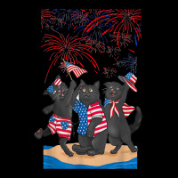 Funny Black Cat Beach Island Happy Independence Day T Shirt Kids Cap | Artistshot